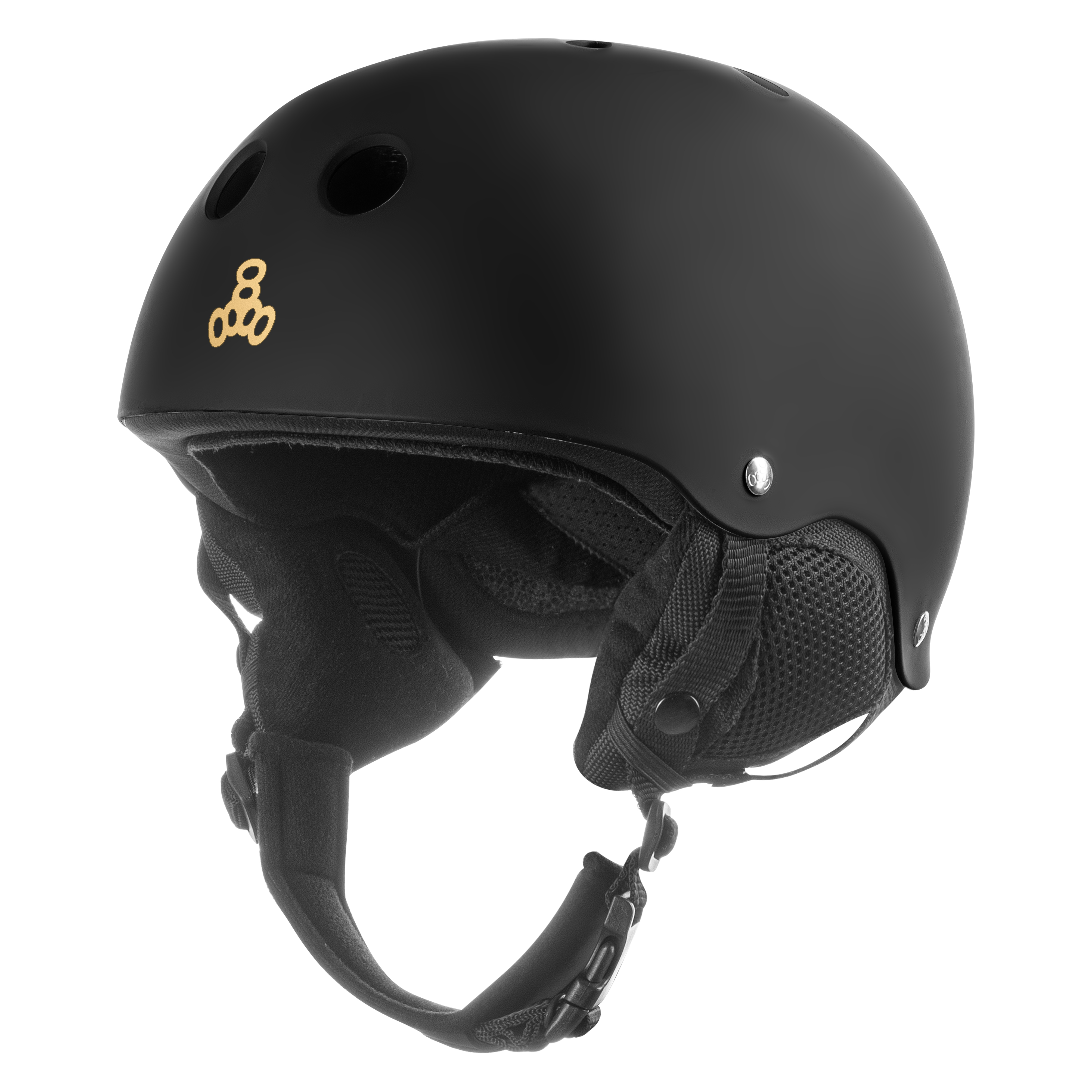 Черный защитный шлем Triple8 Old School Snow Black Rubber (XS)