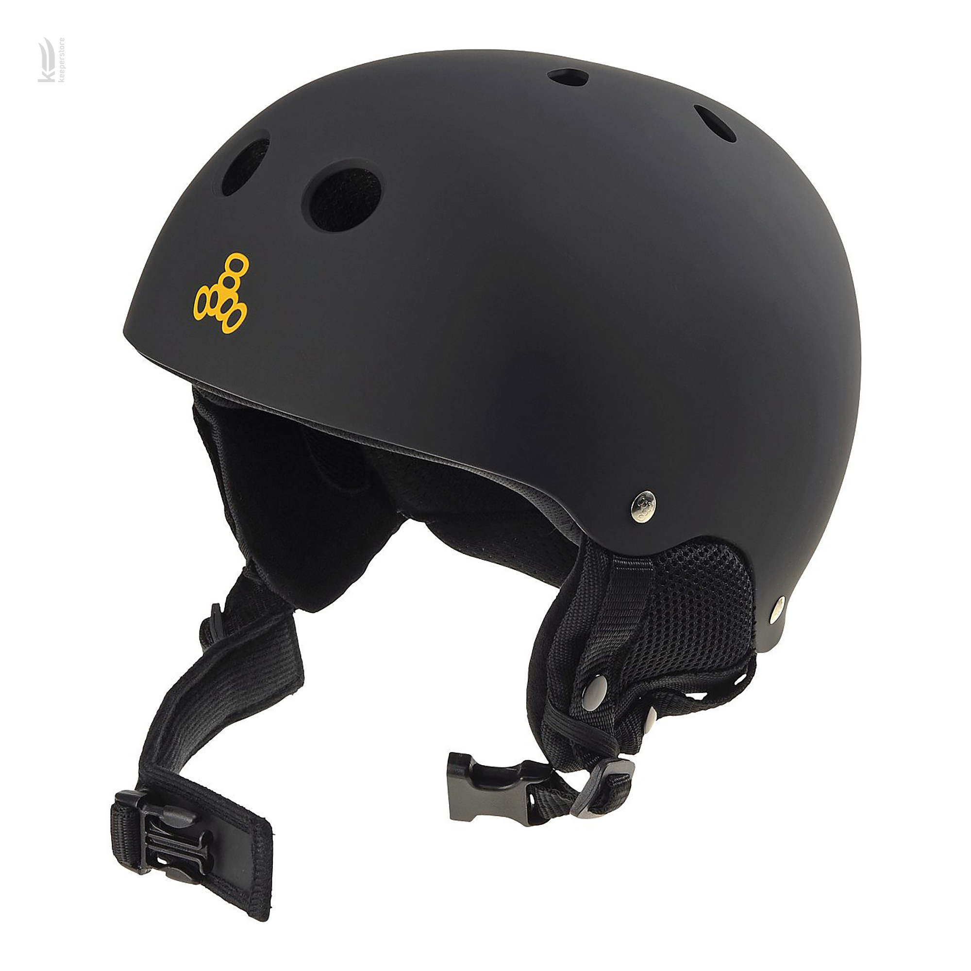 Шлем с вентиляцией Triple8 Old School Snow Black Rubber (XS)