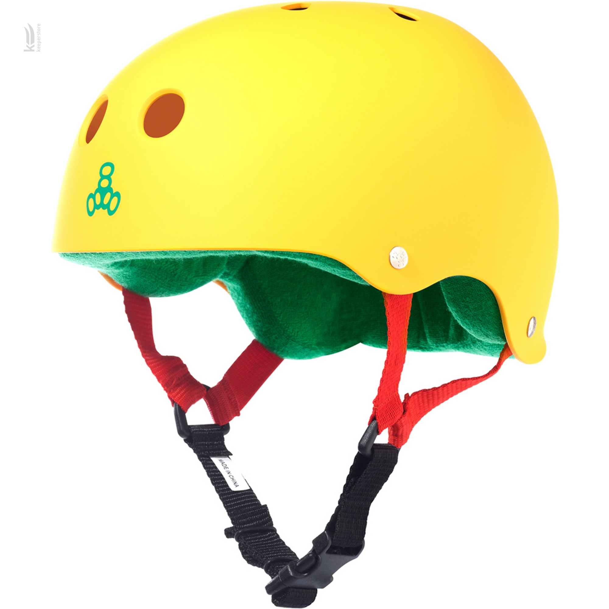 Защитный шлем для детей Triple8 Sweatsaver Helmet Rasta Yellow