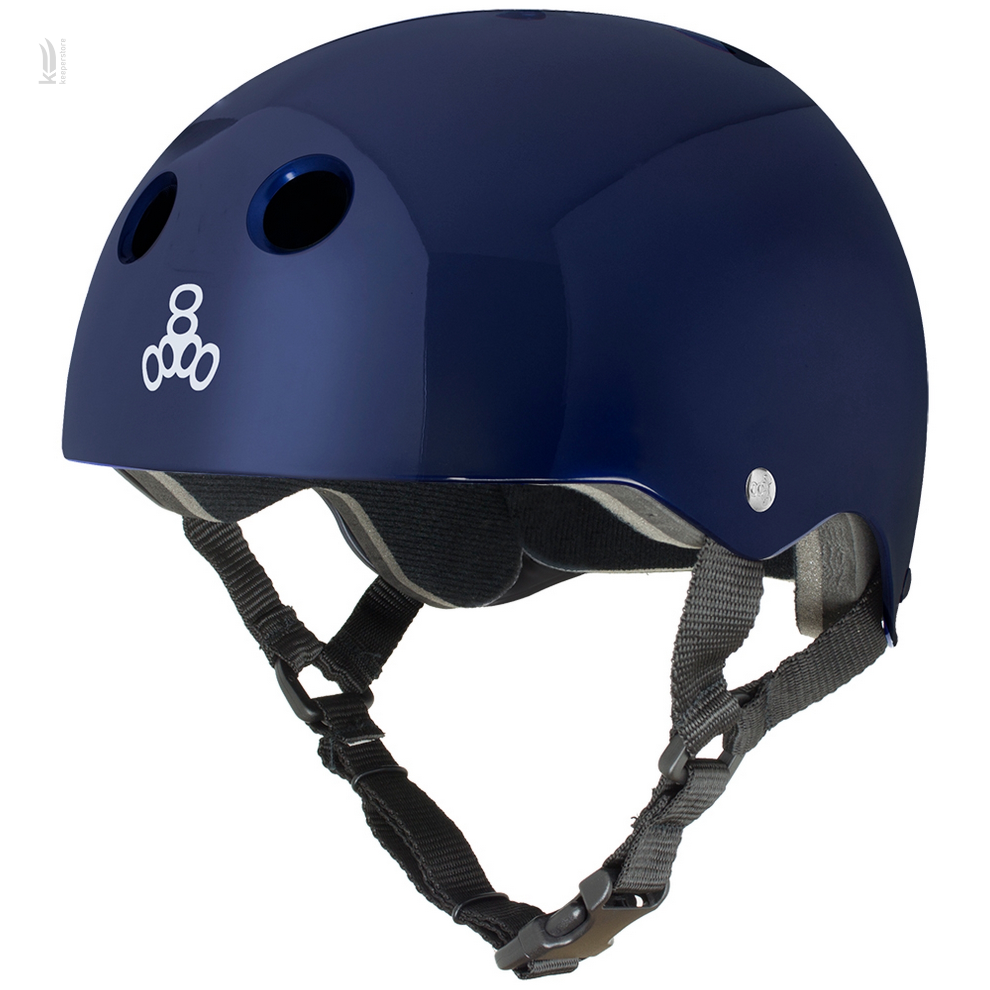 Белый защитный шлем Triple8 Standard Helmet Blue Metallic (S)