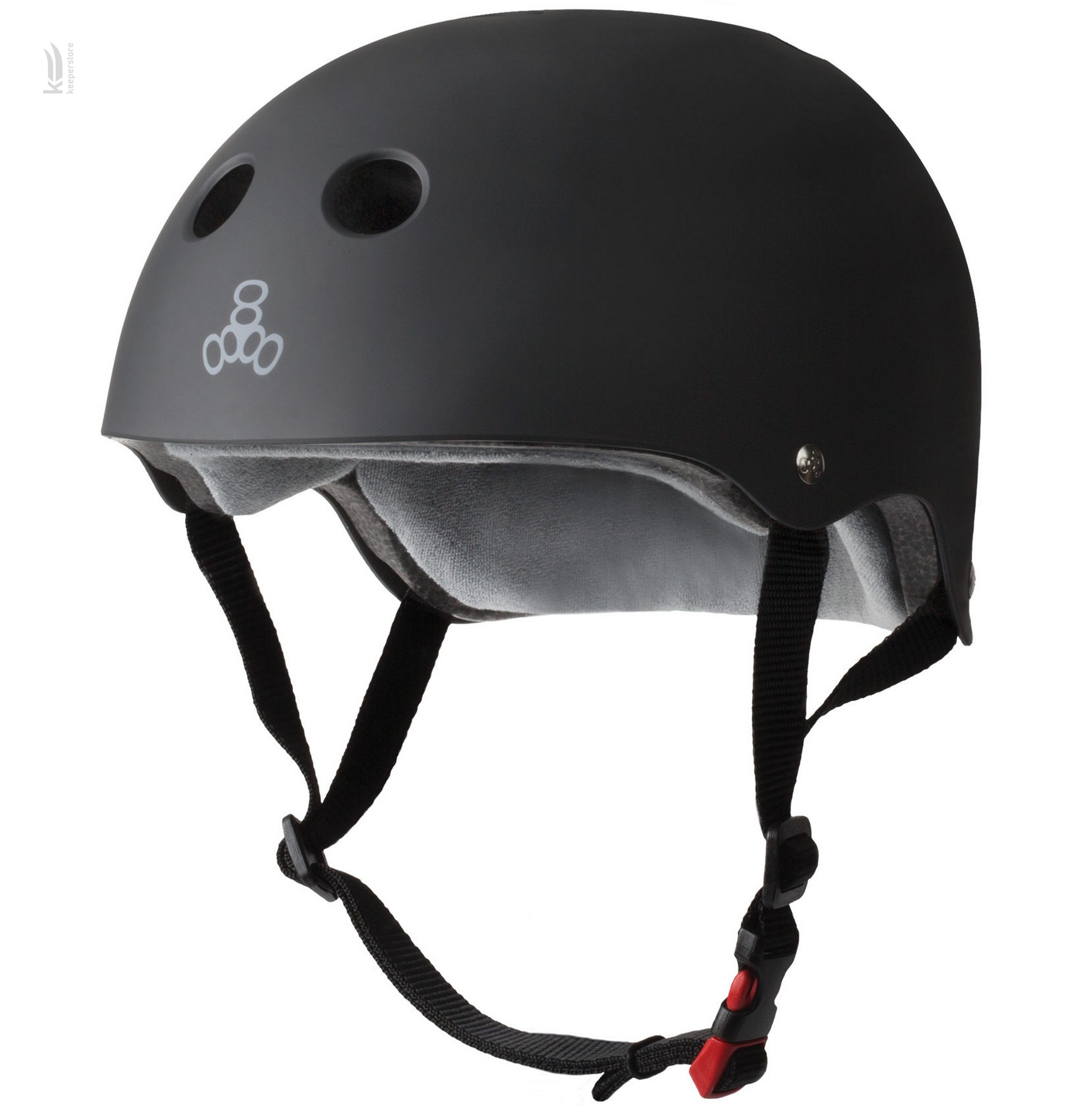 Черный защитный шлем Triple8 The Certified Sweatsaver Black Rubber (S/M)