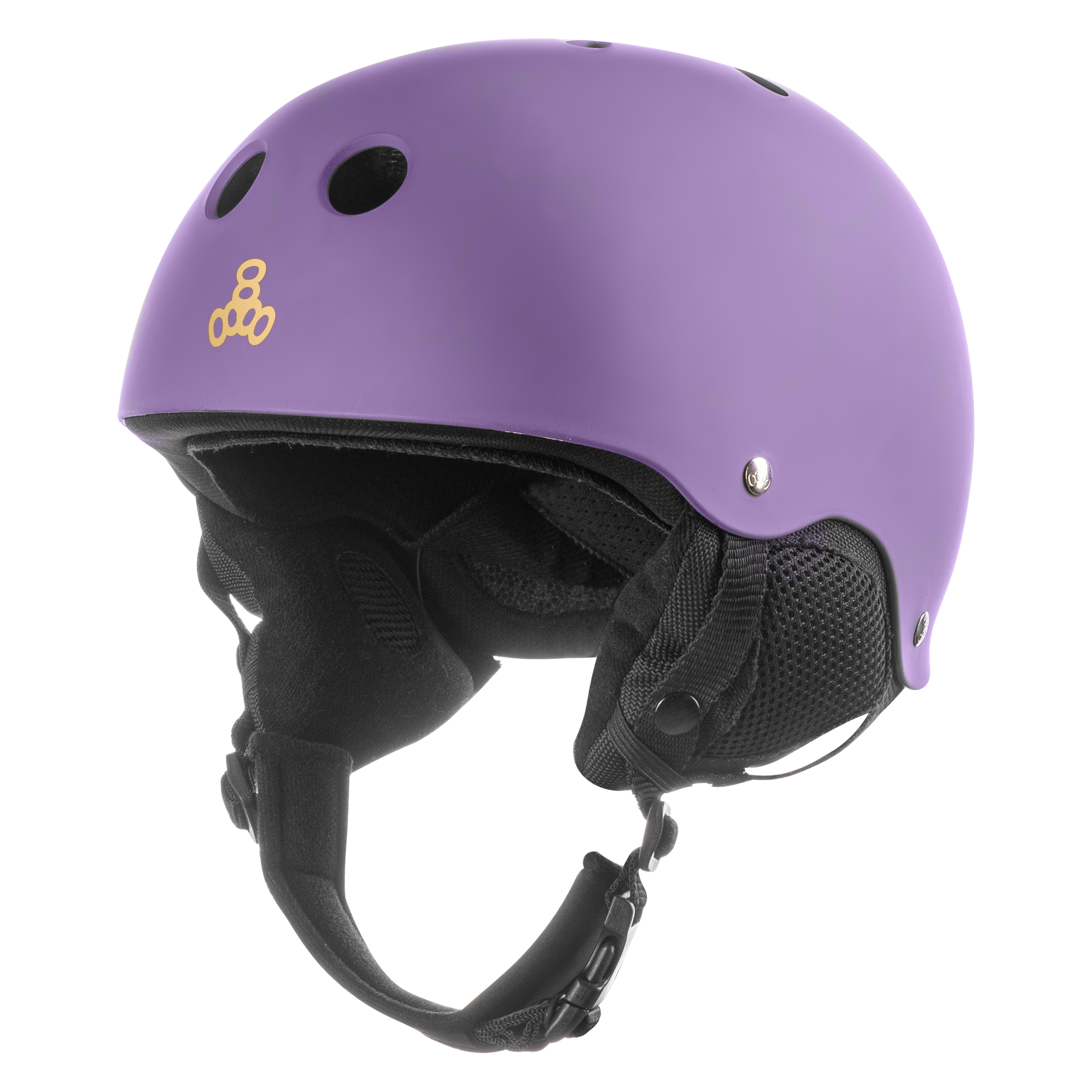 Чоловічий захисний шолом Triple8 Old School Snow Purple Rubber (XL)