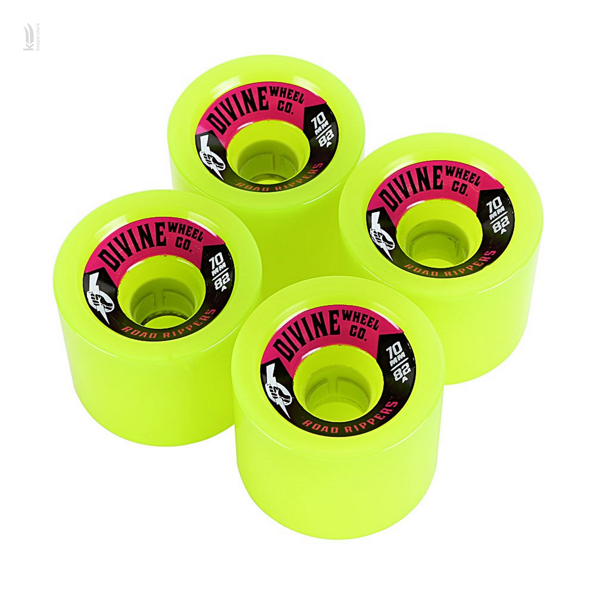 Колесо Divine 2015 Road Rippers Lime Green 70Mm/82A компл.