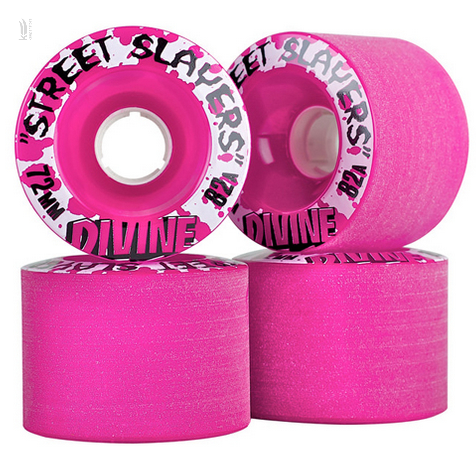 Мягкие колеса для скейтов и лонгбордов Divine Street Slayers Pink 72Мм / 82A