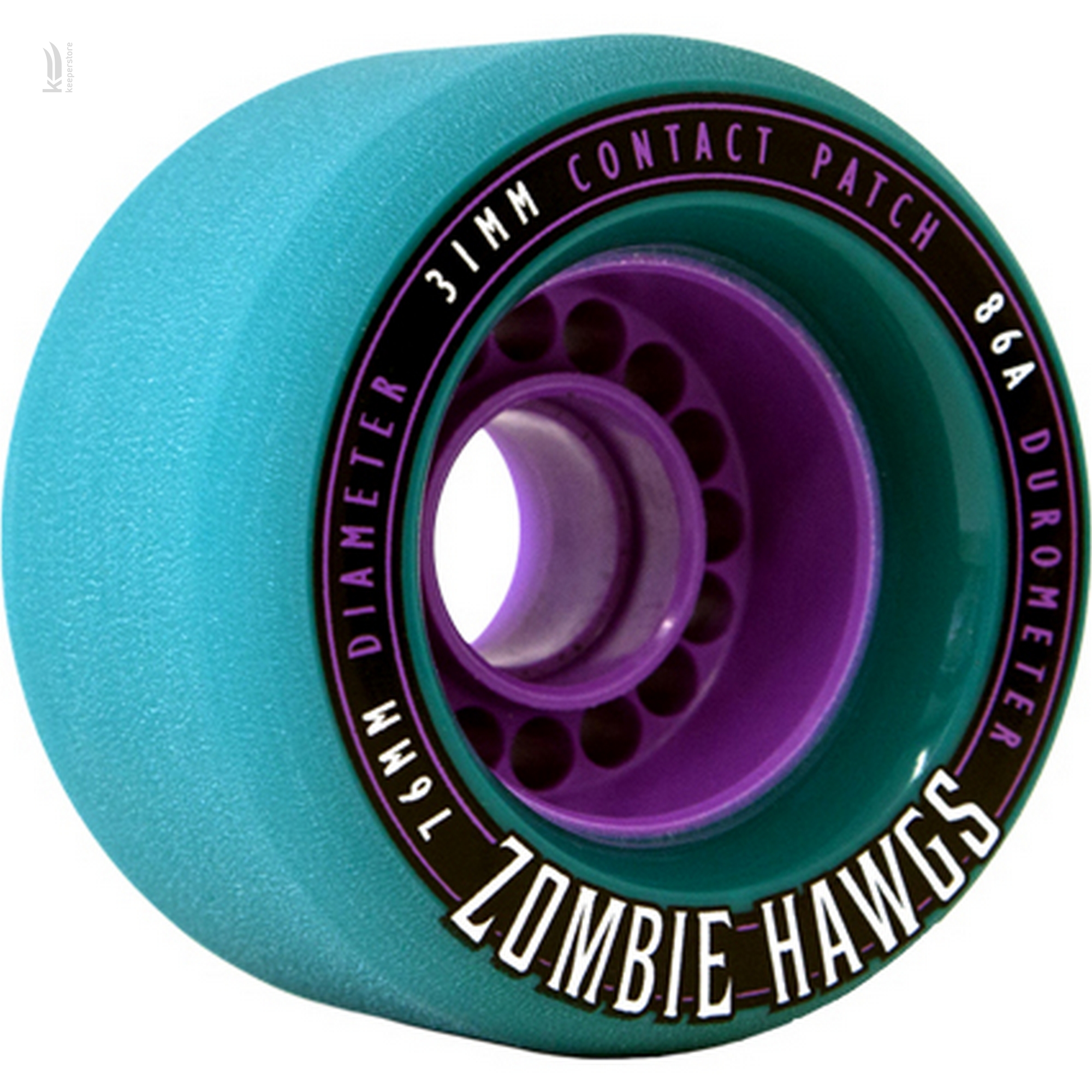 Жесткие колеса для скейтов и лонгбордов Landyachtz Zombie Hawgs 76Mm - Teal 86A
