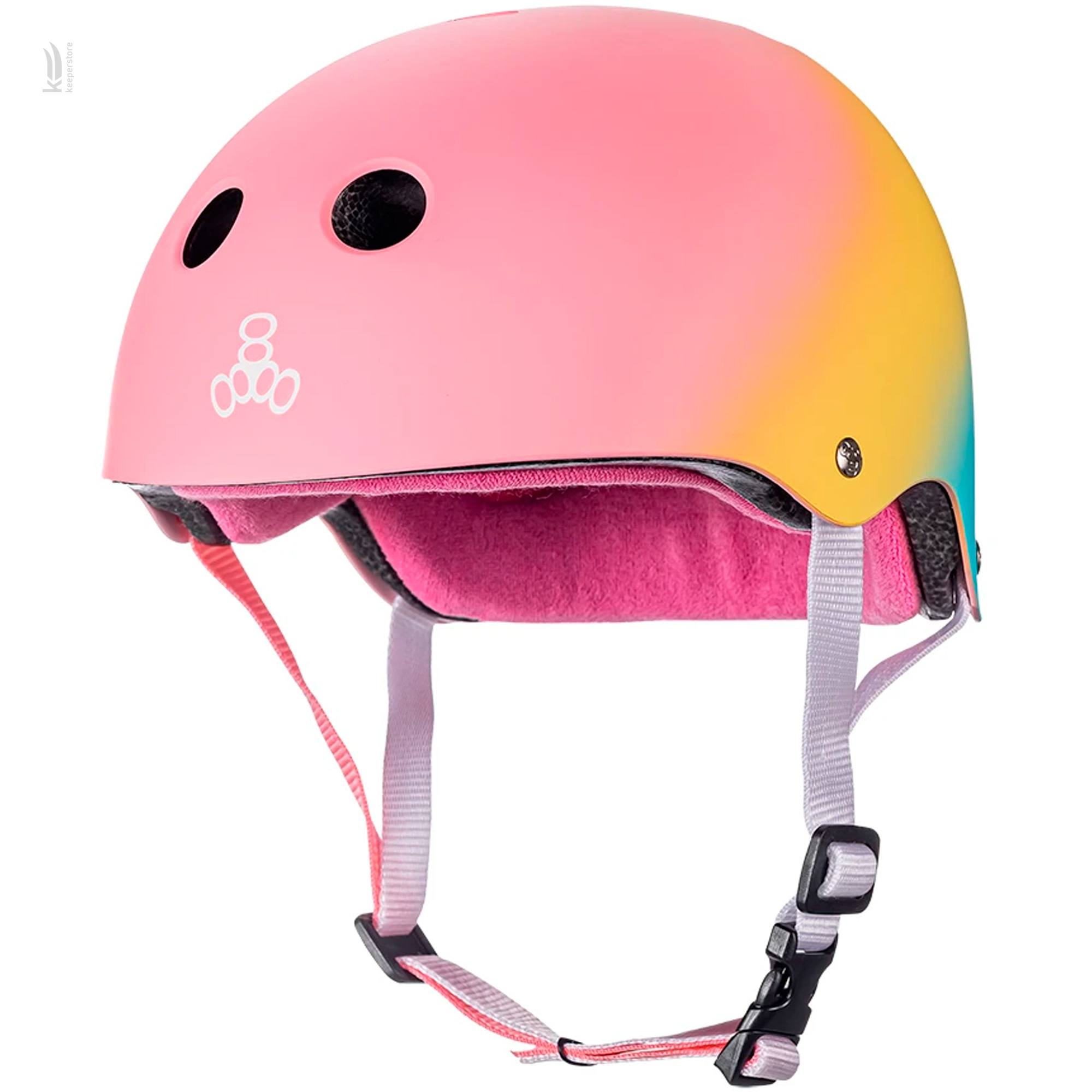 Розовый защитный шлем Triple8 The Certified Sweatsaver Shaved Ice (XS/S)