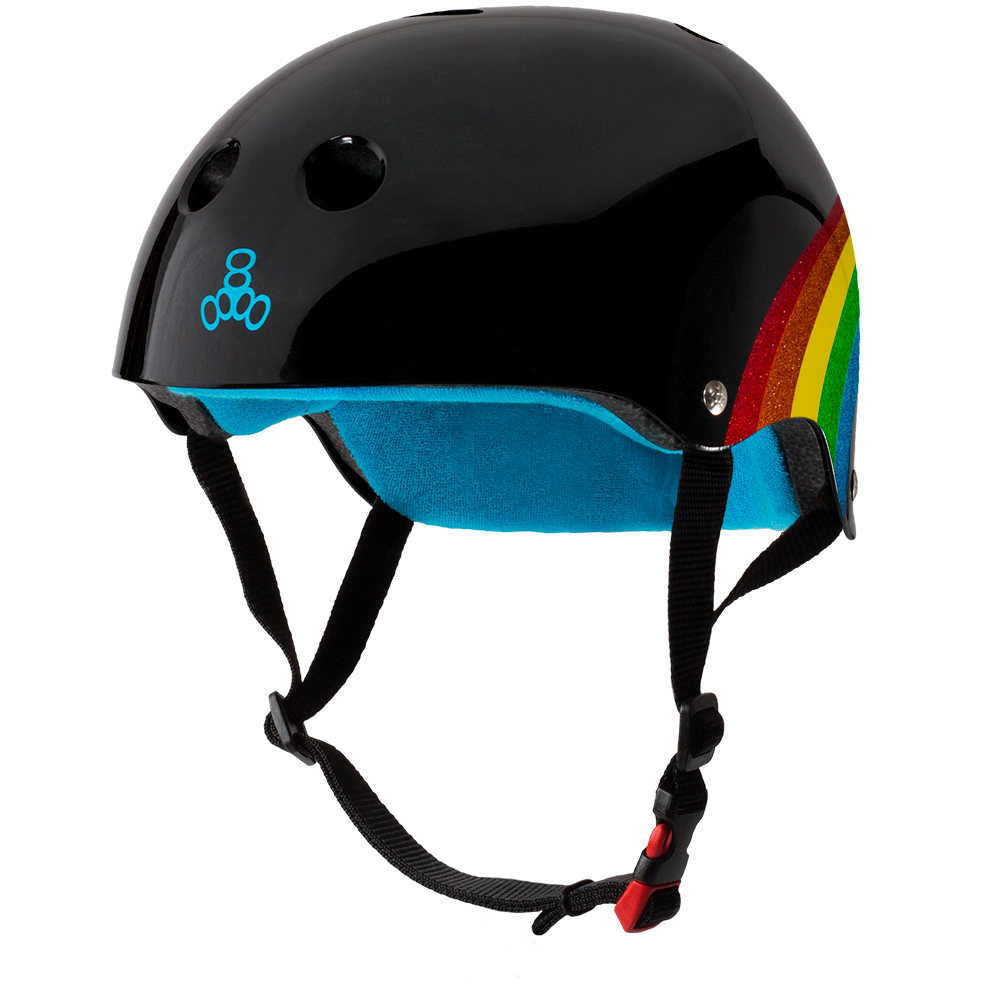 Черный защитный шлем Triple8 Black Rainbow Sparkle (XS/S)