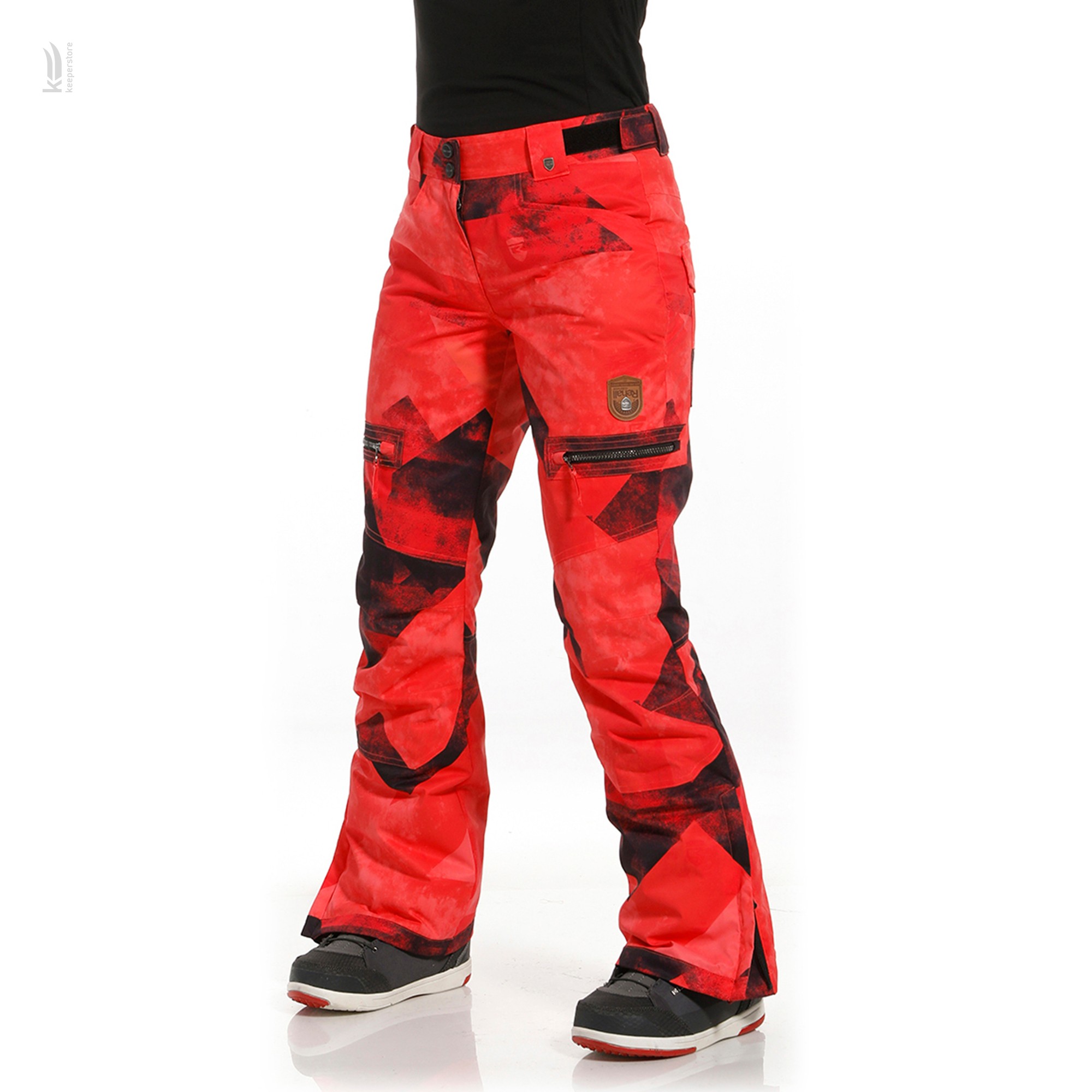Rehall KEELY-R Snowpants Womens Graphic Mountains Red Pink (XS)