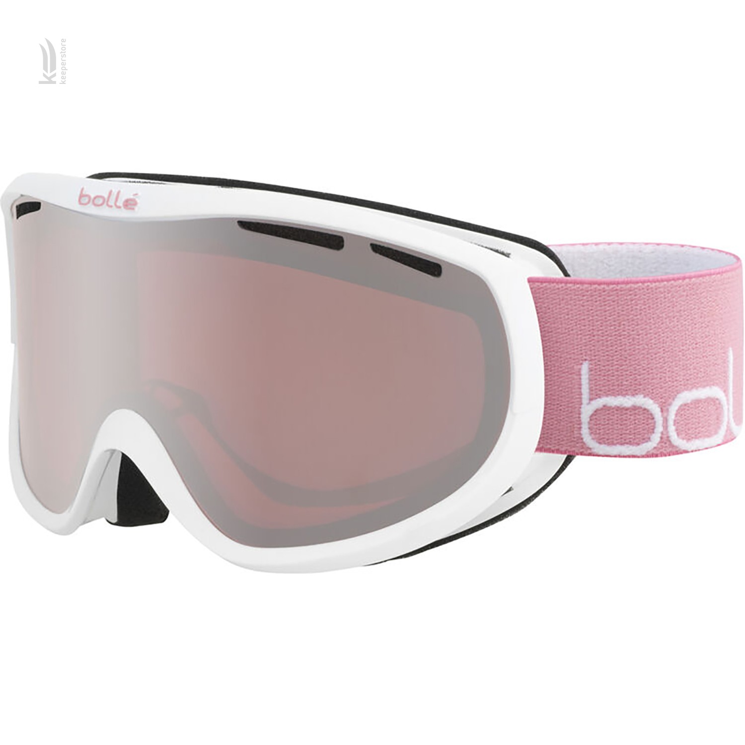 Лыжная маска с защитой от царапин Bolle Sierra Shiny White & Pink Vermillon Gun