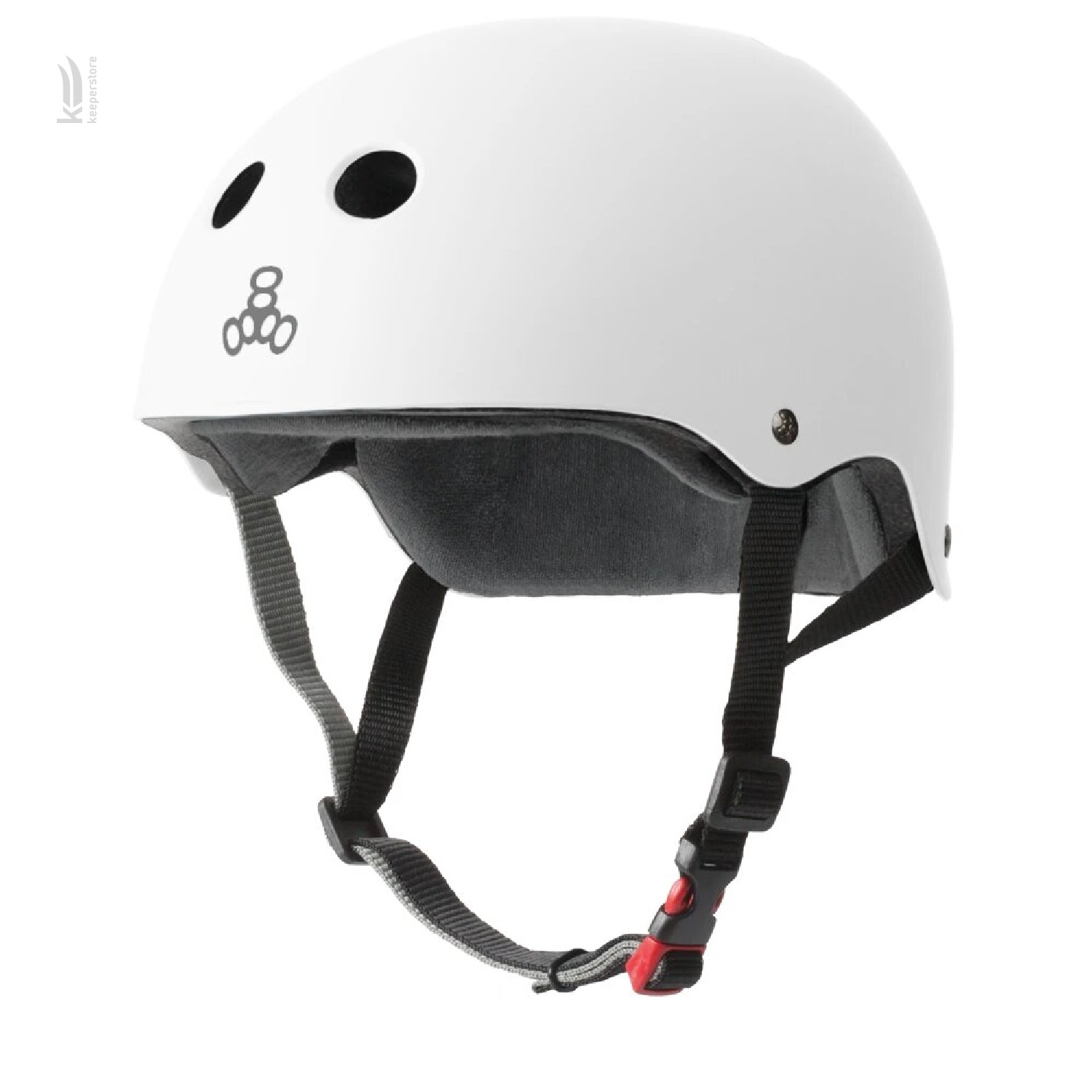 Белый защитный шлем Triple8 The Certified Sweatsaver White Rubber (XL/XXL)