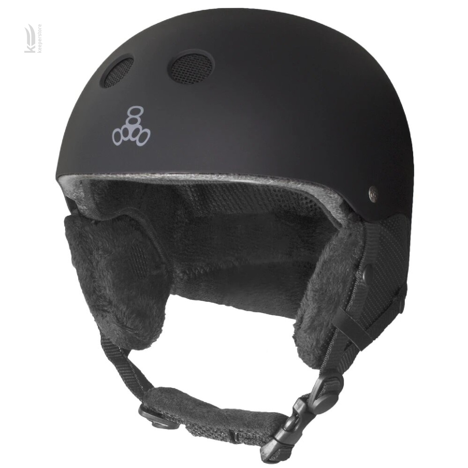 Черный защитный шлем Triple8 Halo Snow Standart Black Rubber (XS/S)