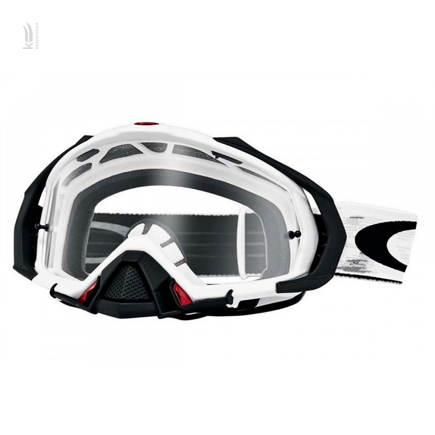 Мотоциклетна маска Oakley Mayhem Pro MX Matte White Speed / Clear