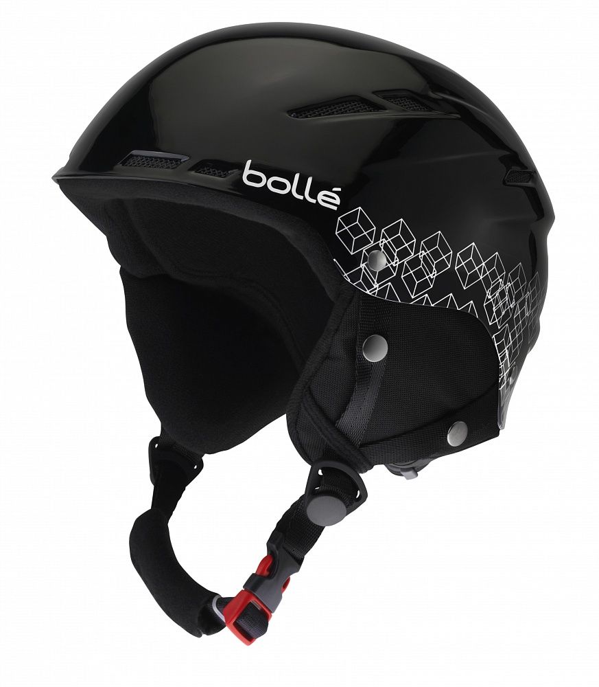 Черный защитный шлем Bolle B-RENT SHINY BLACK & SILVER (L)