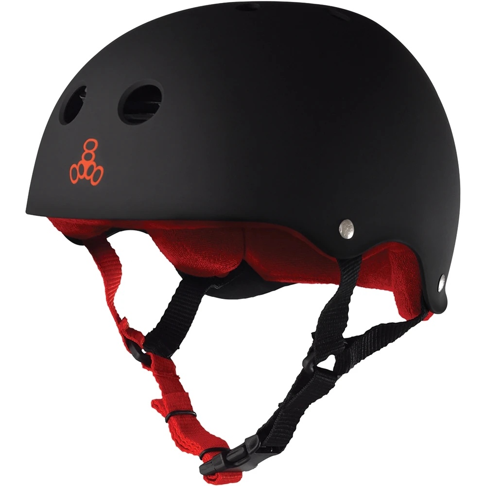Черный защитный шлем Triple8 The Heed Black w/ Red Rubber (XXL)