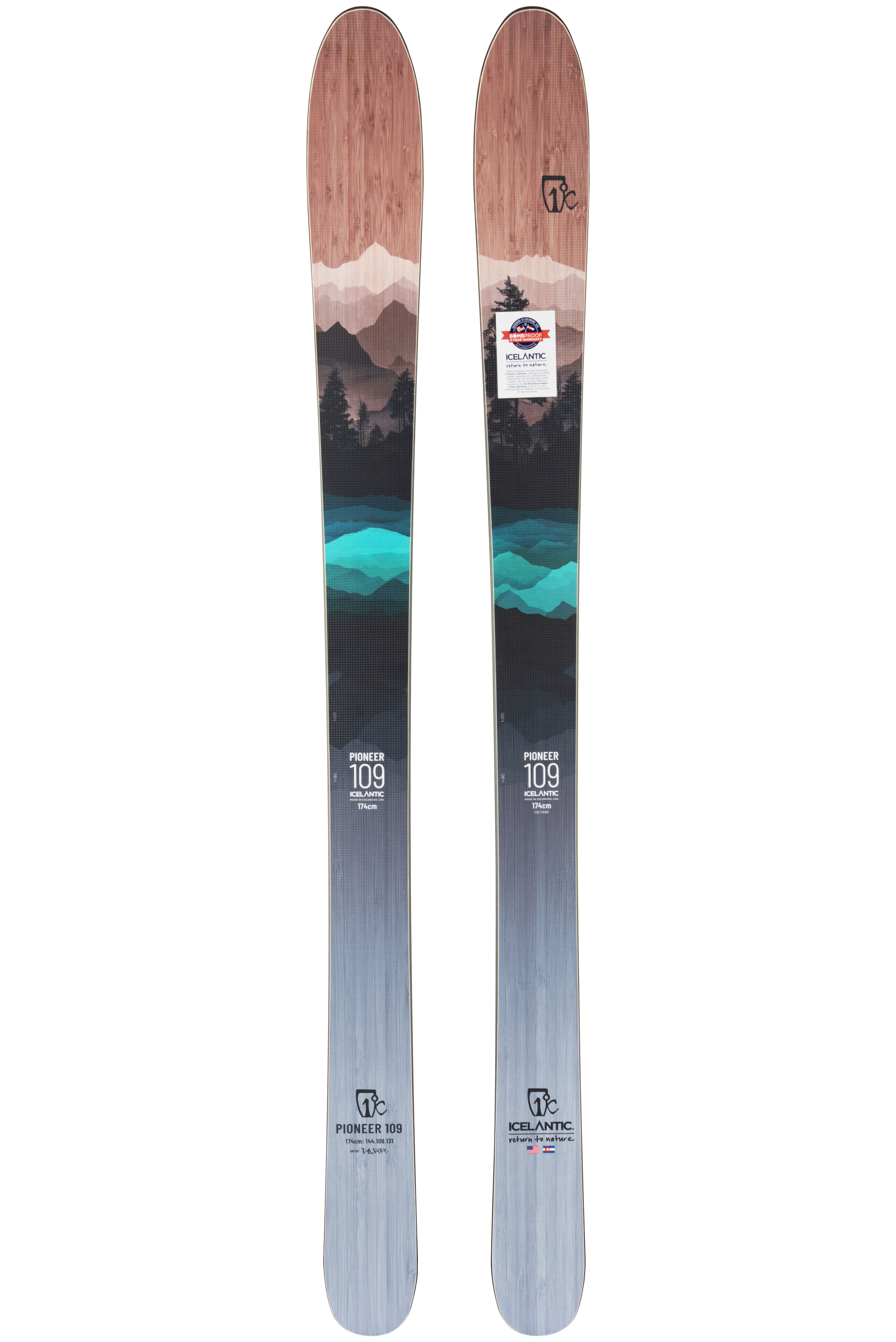 Характеристики лыжи без креплений Icelantic Pioneer 109 2021/2022 174cm