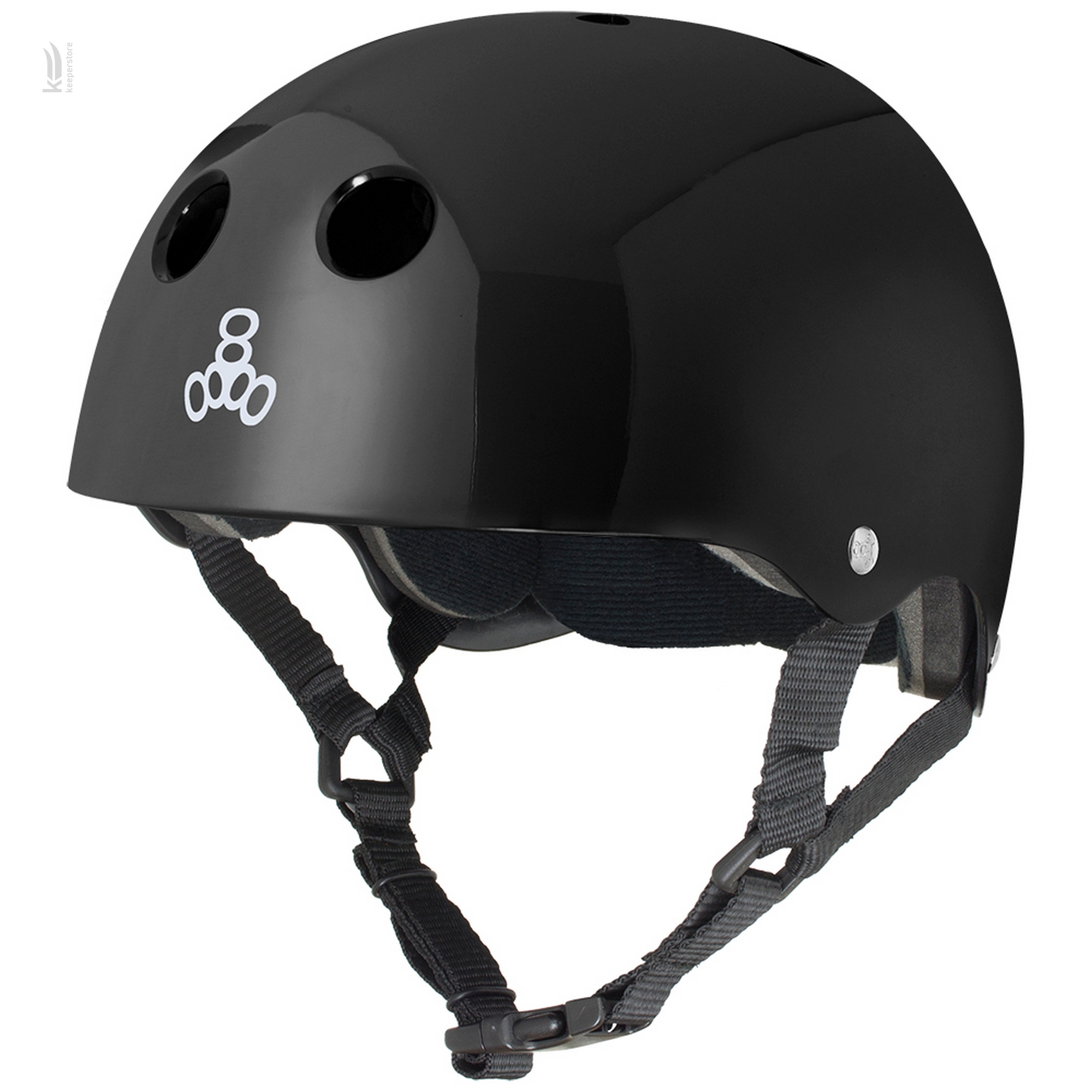 Детский шлем для роликов Triple8 Standard Helmet Black Glossy (M)