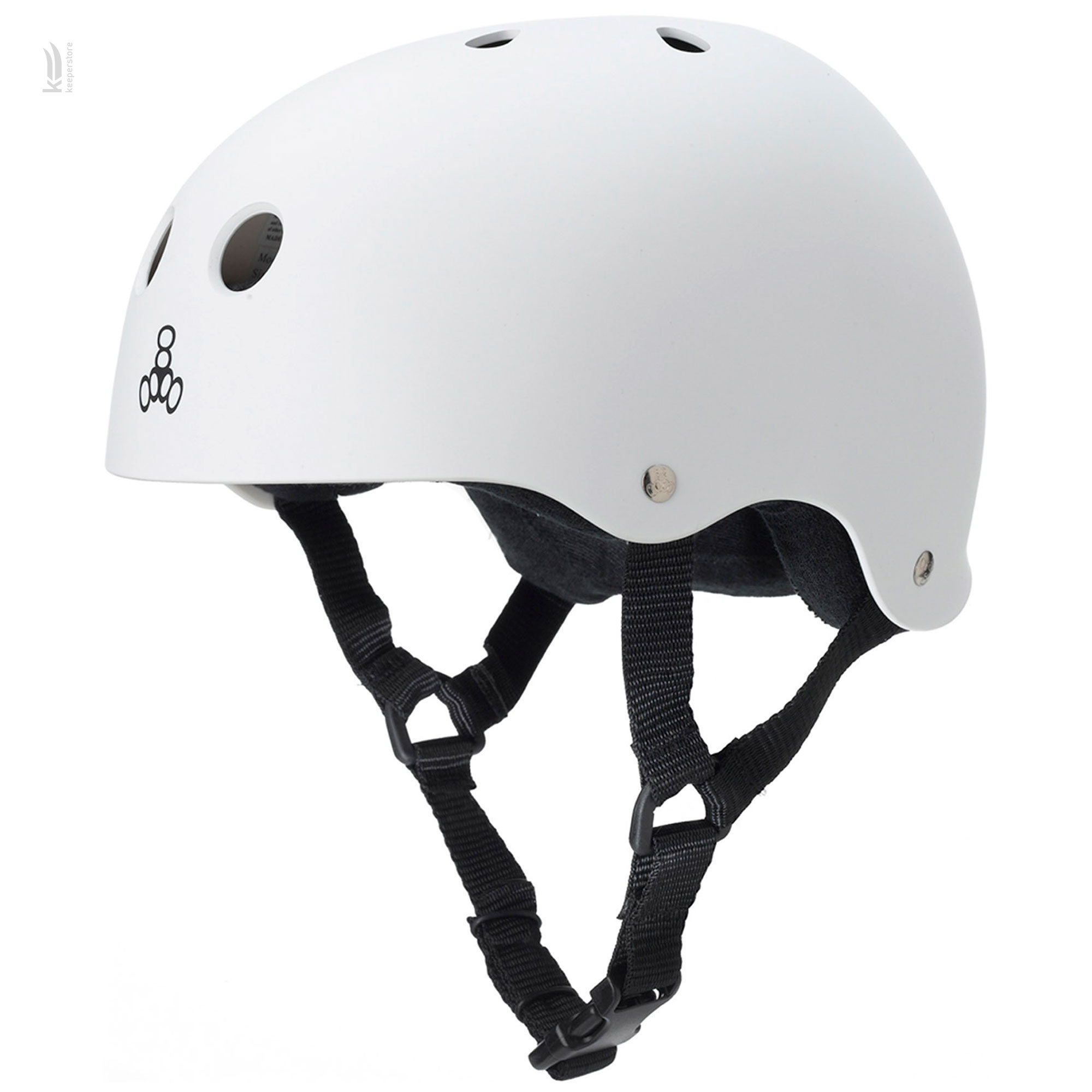 Цена белый защитный шлем Triple8 Sweatsaver White Rubber (M) в Киеве