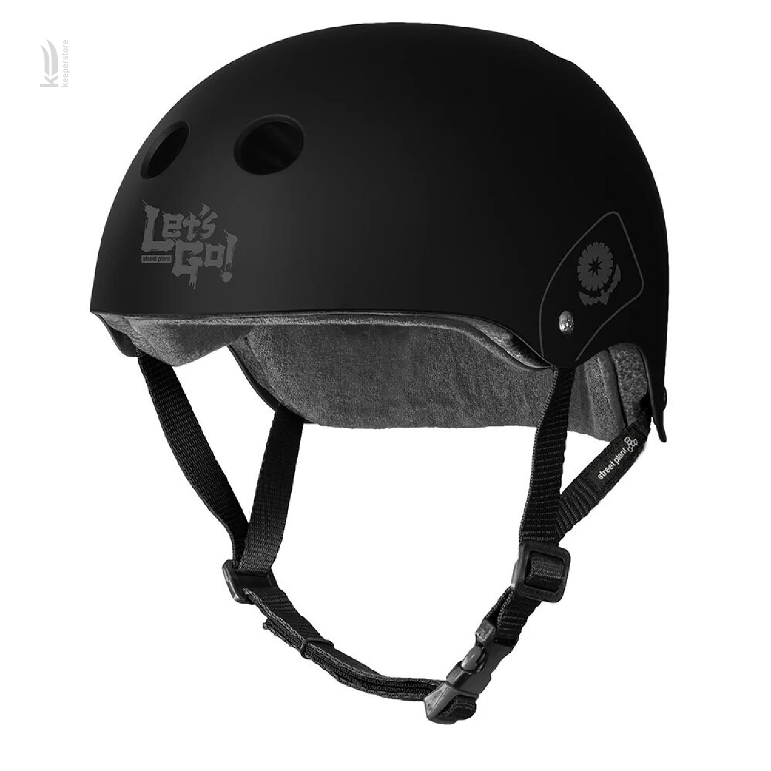 Черный защитный шлем Triple8 The Certified Sweatsaver Street Plant (L/XL)