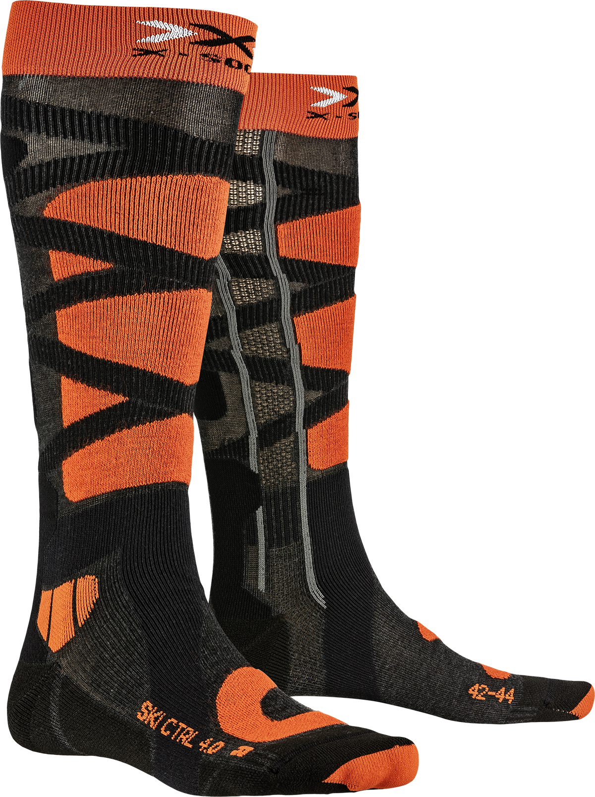 Носки с рисунком X-Socks Ski Control 4.0 Anthracite Melange/X-Orange (42-44)