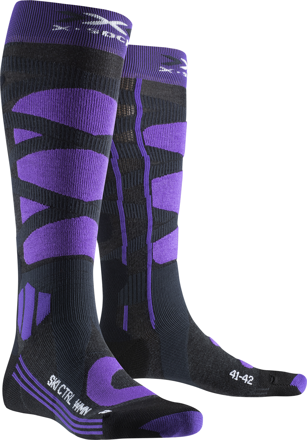 Купити гольфи X-Socks Ski Control 4.0 Charcoal Melange/Purple (39-40) в Києві