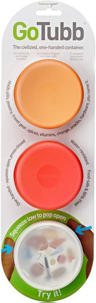 Набор контейнеров Humangear GoTubb 3-Pack Medium Clear/Orange/Red