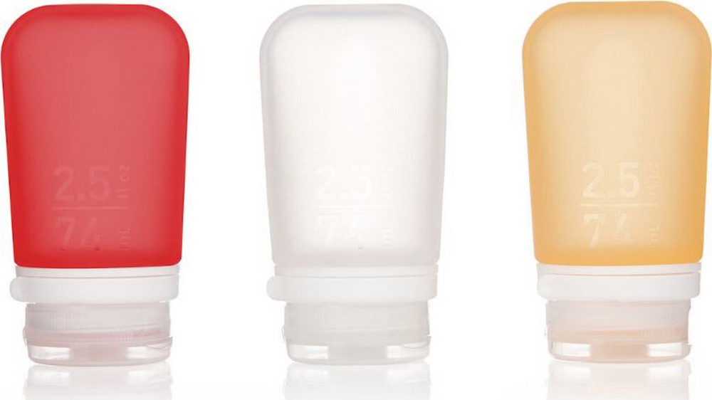 Набор бутылочек Humangear GoToob+ 3-Pack Medium Clear/Red/Orange