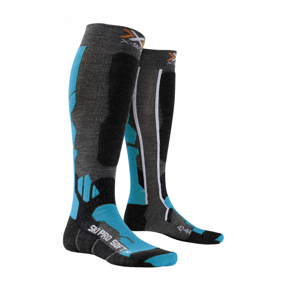 Полиэстеровые носки X-Socks Ski Pro Soft Anthracite / Azure (35-38)