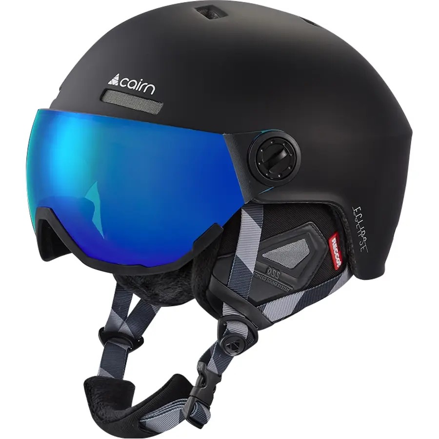 Защитный шлем с визором Cairn Eclipse Rescue mat black-blue ium 59-61