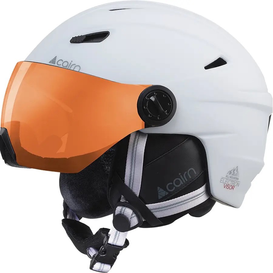 Белый защитный шлем Cairn Electron Visor SPX2 mat white 57-58